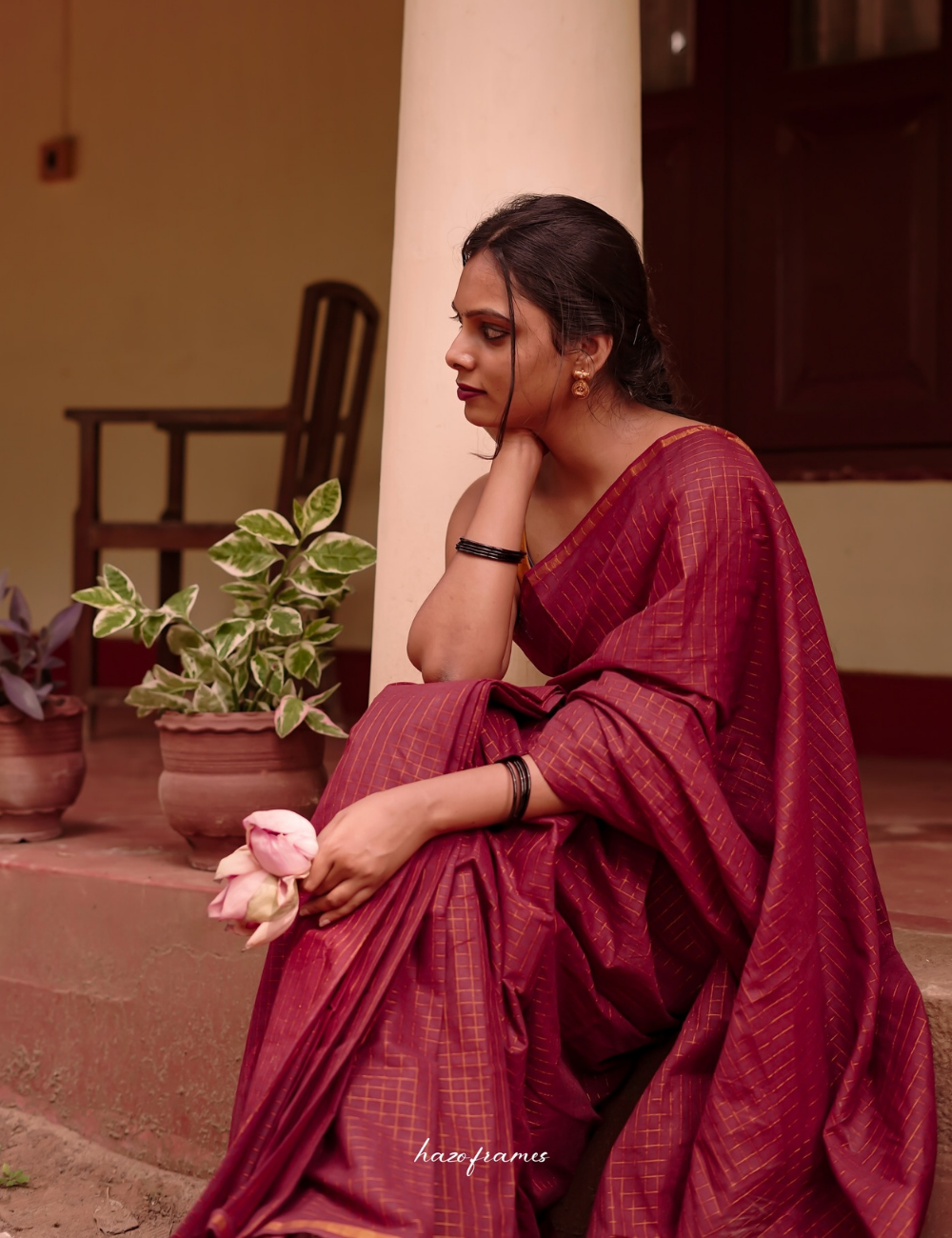 Maroon - Sungadi Cotton Saree