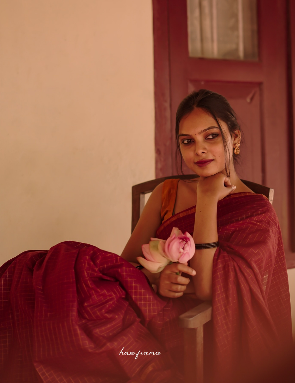 Maroon - Sungadi Cotton Saree
