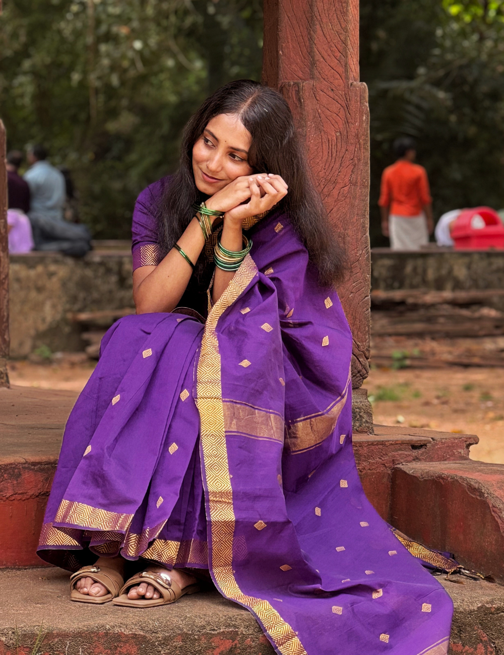 Violet - Silk cotton Handloom Saree