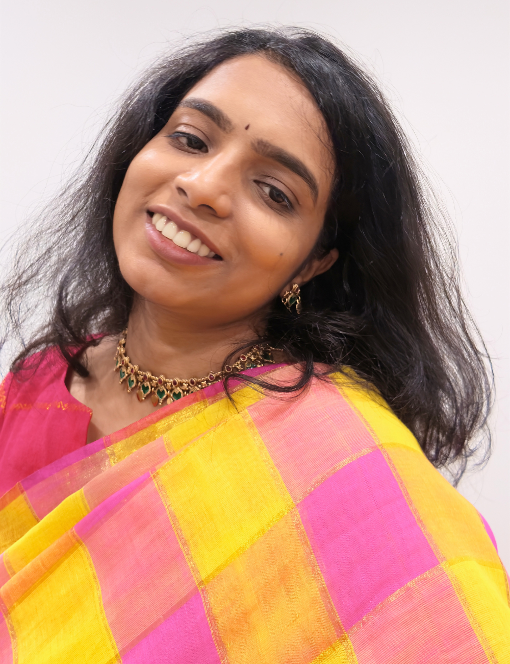 Checkered Mul Cotton Saree