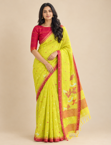 Neon Dream | Handloom Jamdhani saree