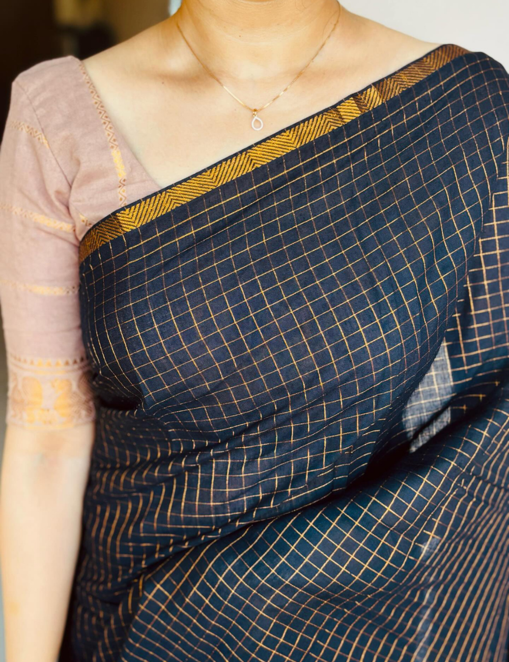 Black - Sungadi Cotton Saree