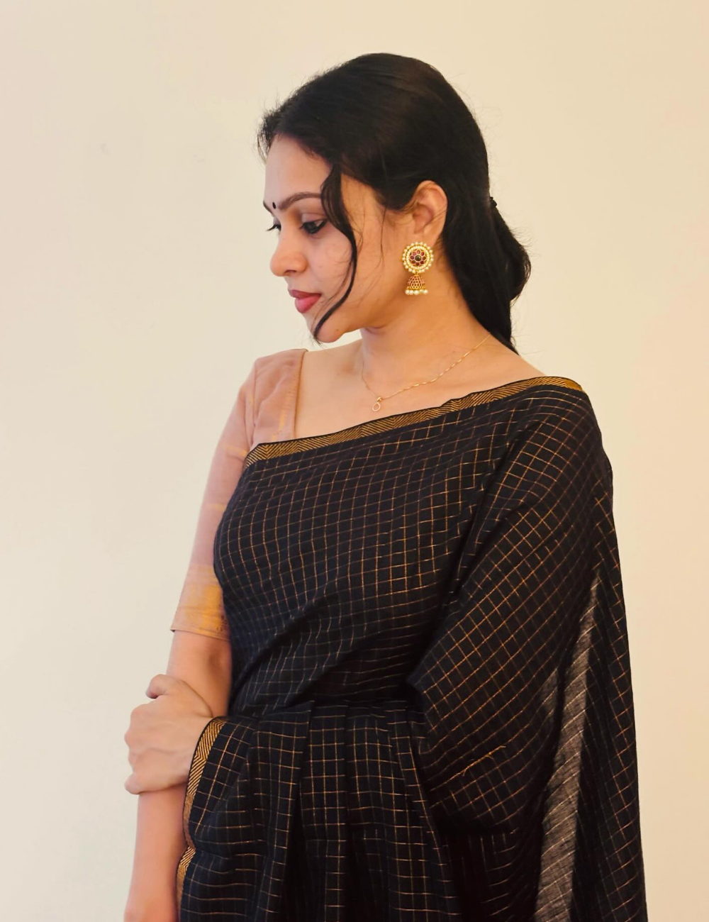 Black - Sungadi Cotton Saree