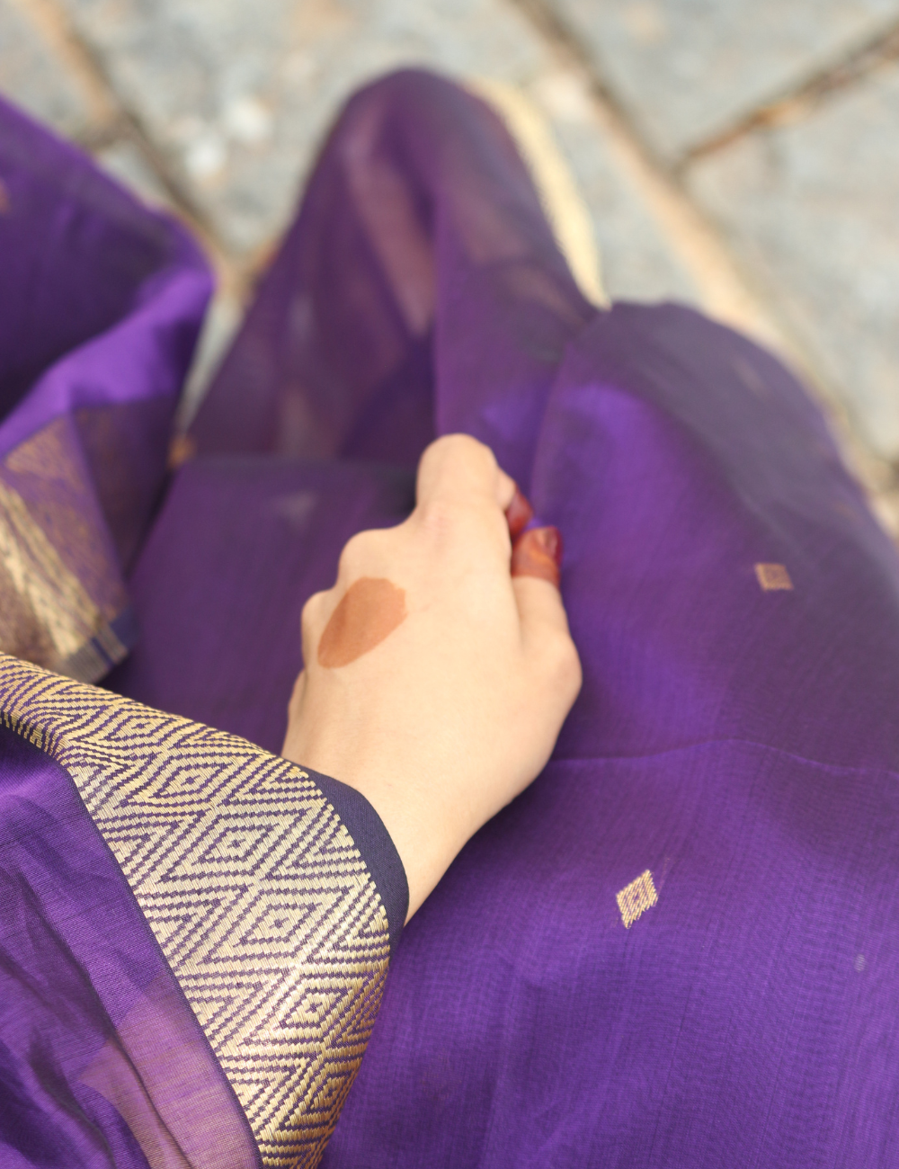 Violet - Silk cotton Handloom Saree