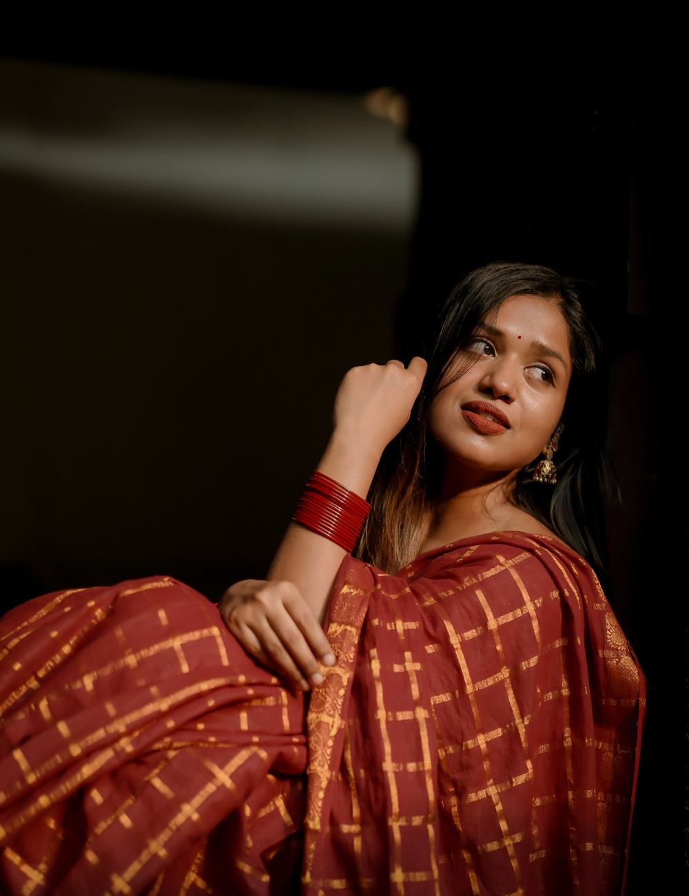 Maroon Pure Sungadi Cotton Handloom Saree