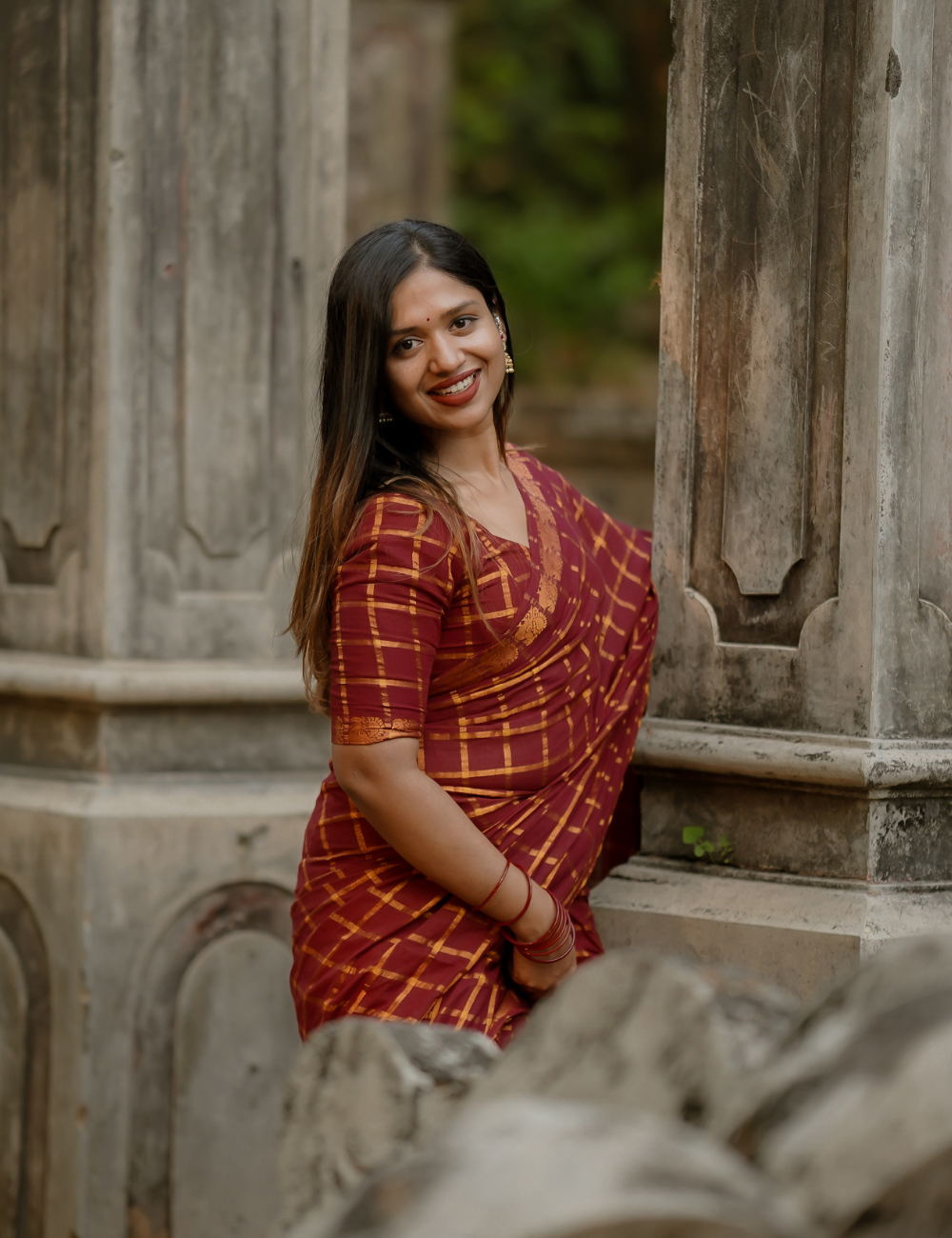 Maroon Pure Sungadi Cotton Handloom Saree