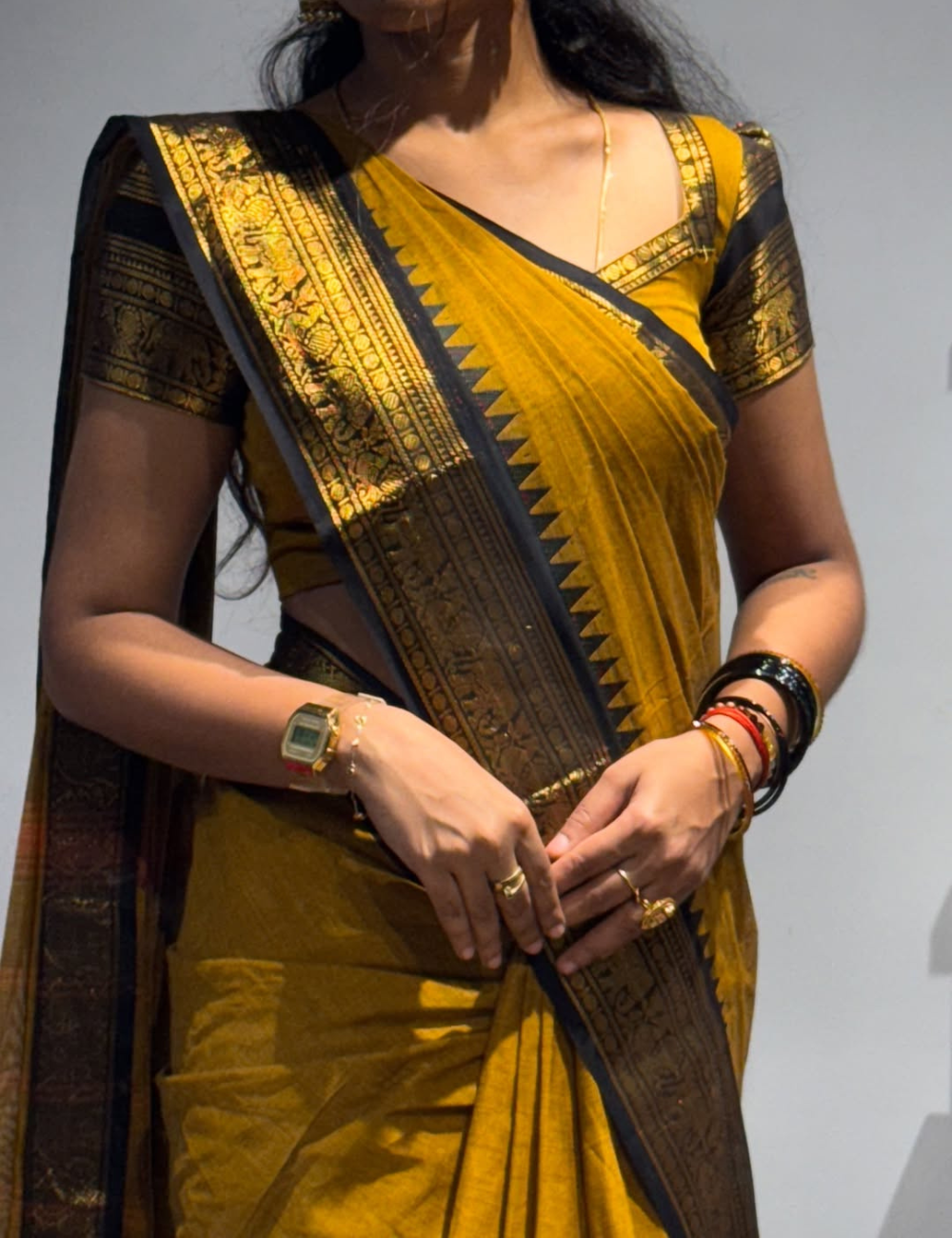 Manjalnilavu - Vintage Chettinad Cotton saree