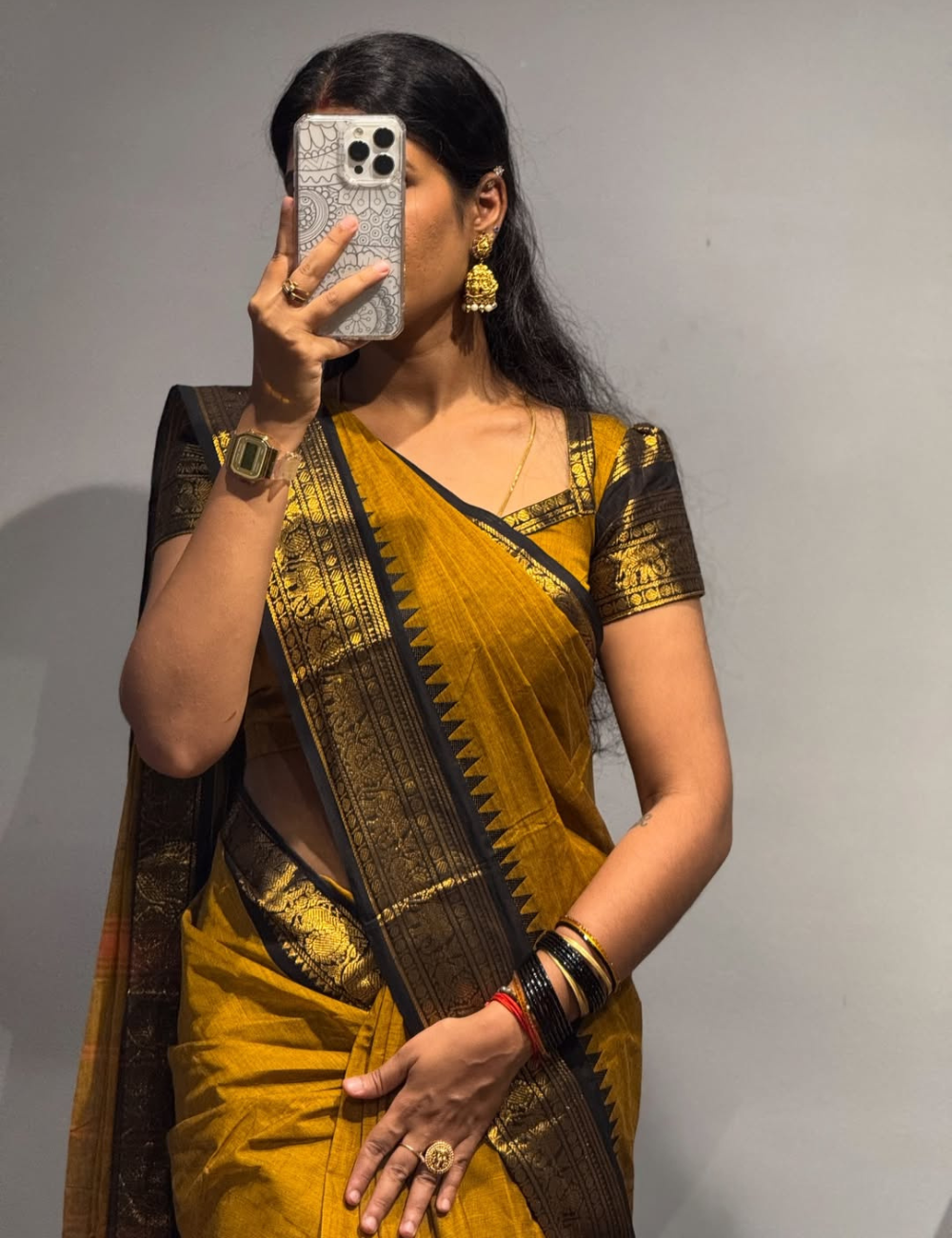 Manjalnilavu - Vintage Chettinad Cotton saree
