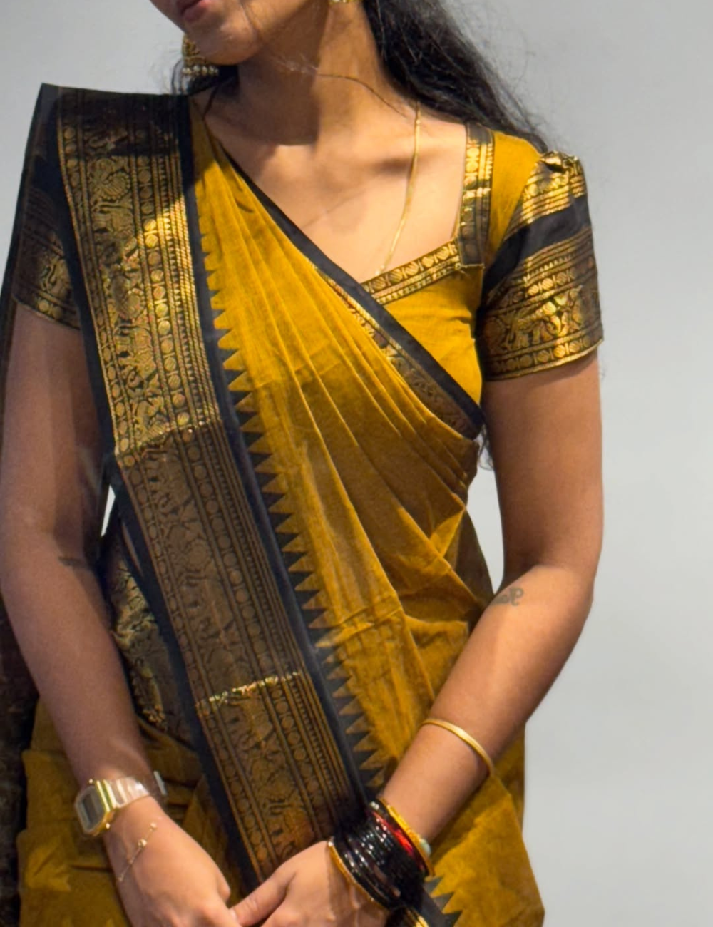 Manjalnilavu - Vintage Chettinad Cotton saree