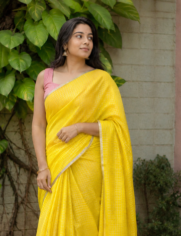 Yellow - Sungadi Cotton Saree