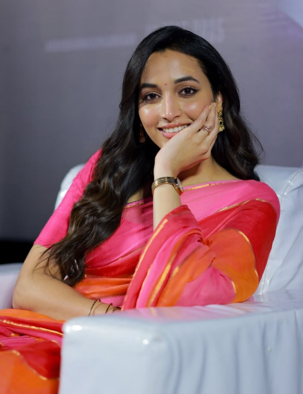 Srinidhi Shetty inspired Rainbow Mul Cotton Saree