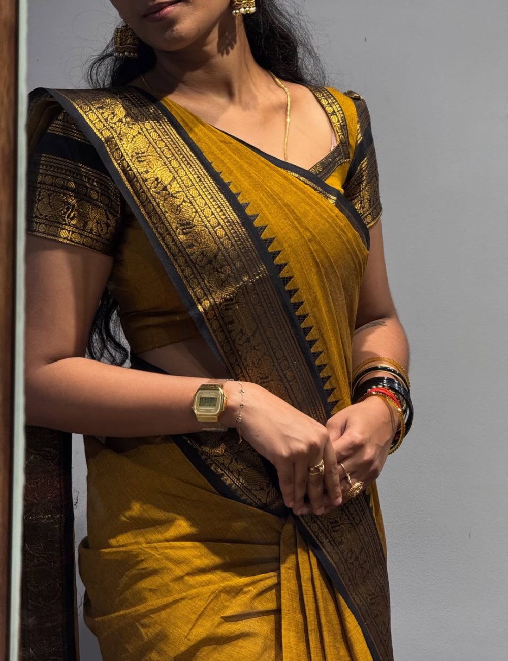 Manjalnilavu - Vintage Chettinad Cotton saree