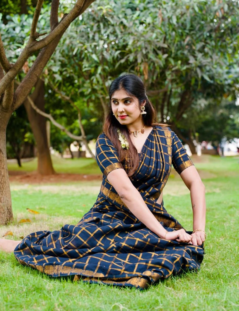 Black Pure Sungadi Cotton Handloom Saree