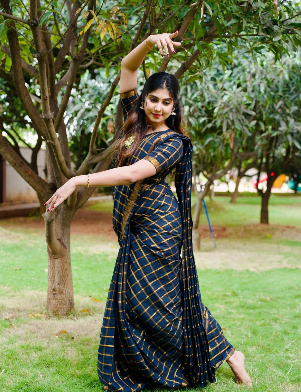 Black Pure Sungadi Cotton Handloom Saree