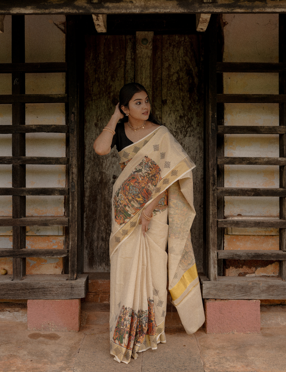 Seetha Kalyanam Mural Kasavu Tissue Saree For Women