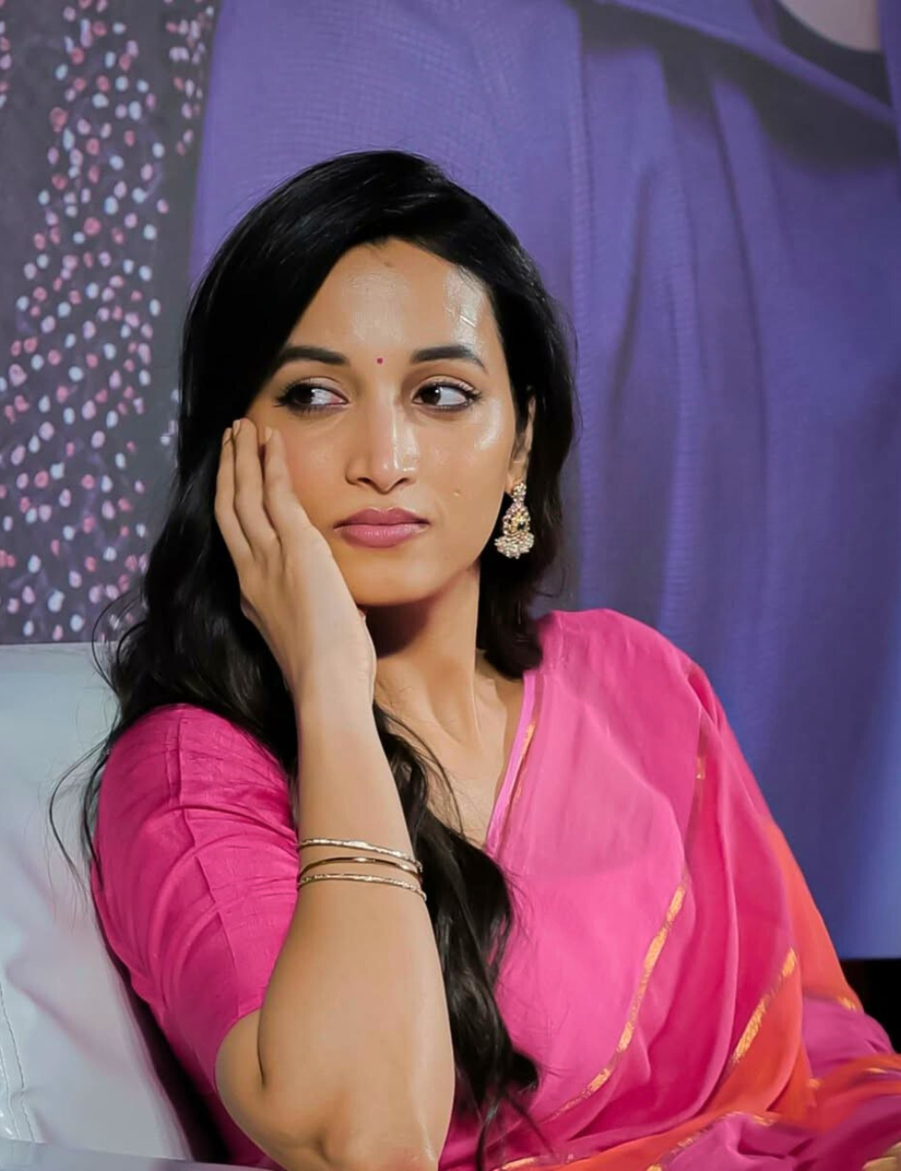 Srinidhi Shetty inspired Rainbow Mul Cotton Saree