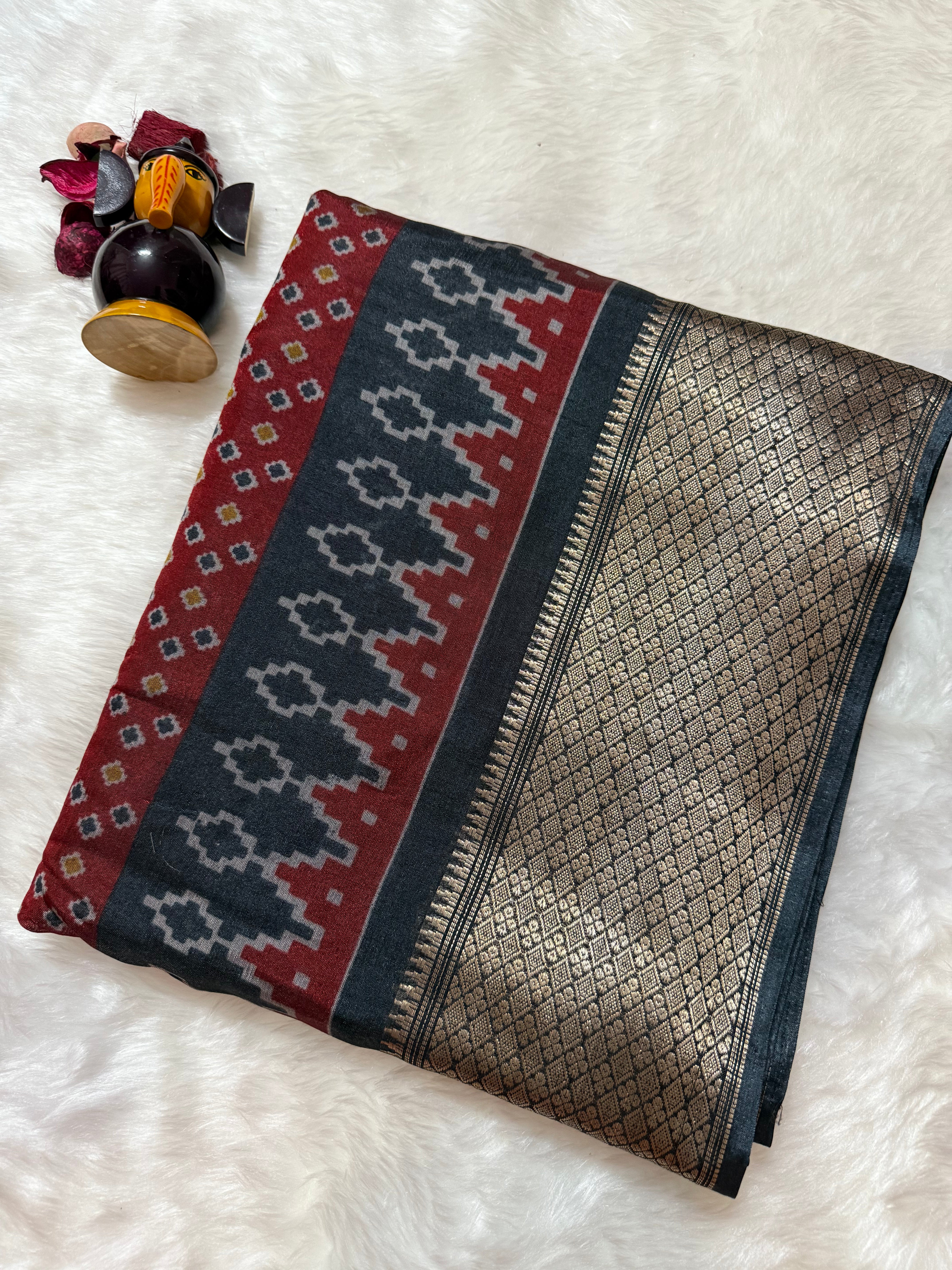 Maroon Premium Dola Silk Saree