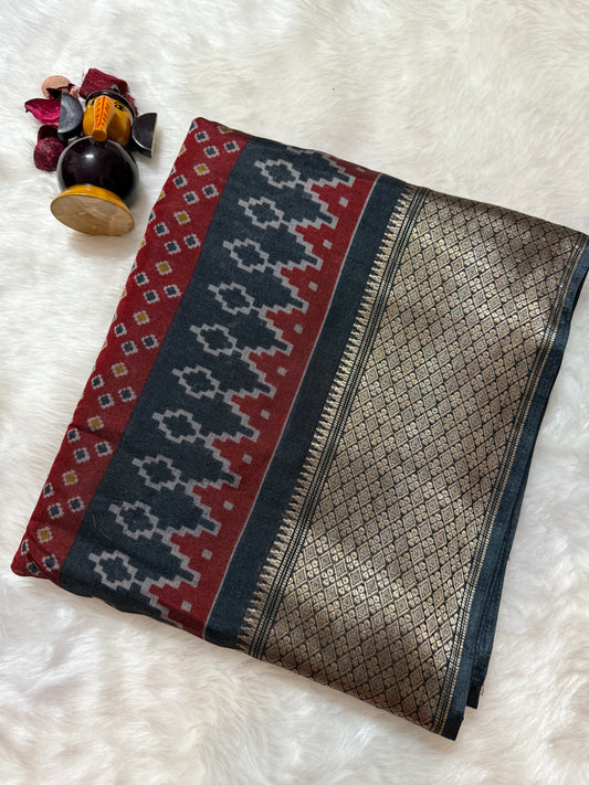 Maroon Premium Dola Silk Saree