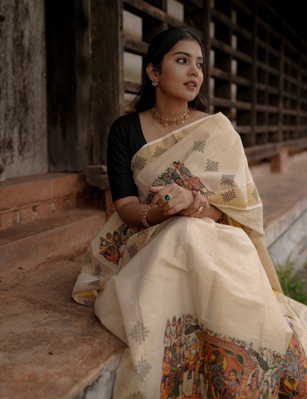 Seetha Kalyanam Mural Kasavu Tissue Saree For Women