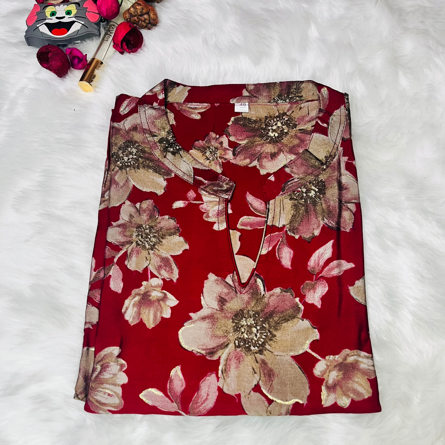 Midnight Bloom Floral Kurti top