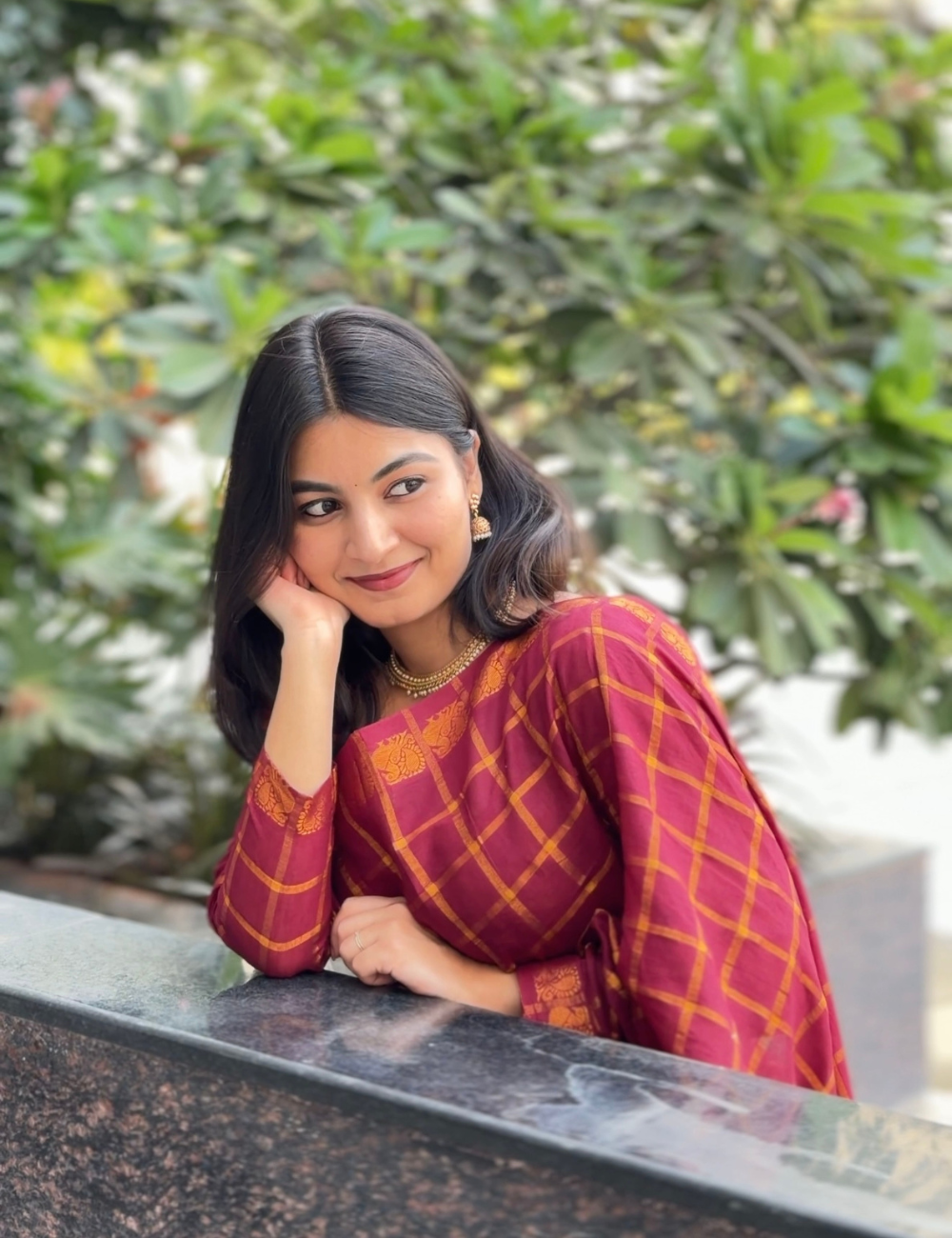 Maroon - Madurai Sungadi Cotton Saree