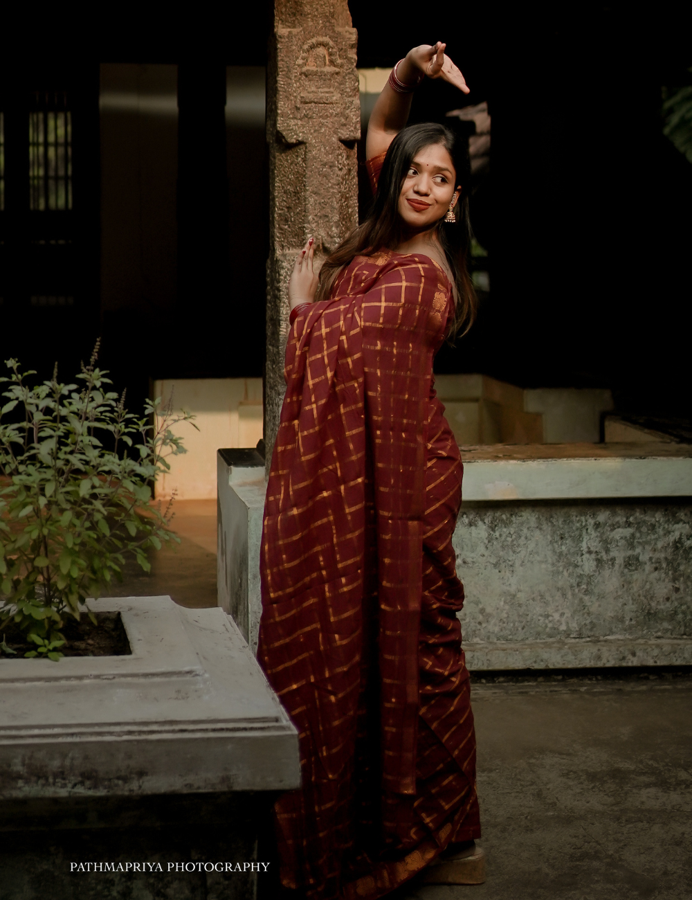Maroon Pure Sungadi Cotton Handloom Saree