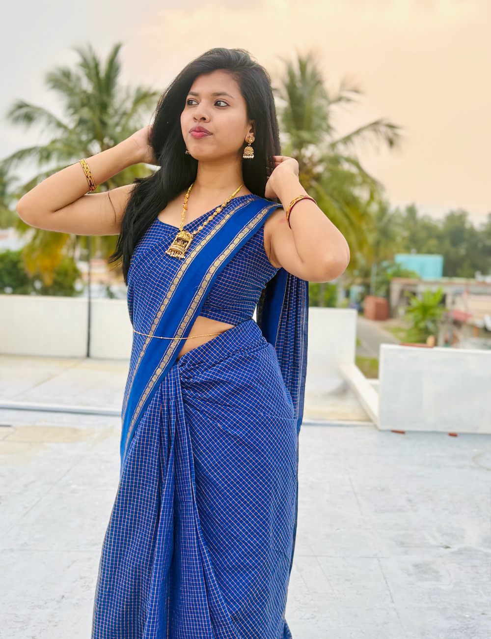 Blue - Kalyani Silk Cotton Saree