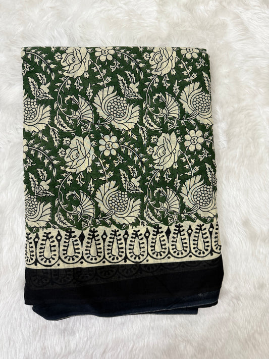 Green Mul Cotton Saree