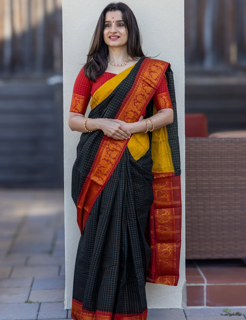 Black - Sungadi Cotton Saree