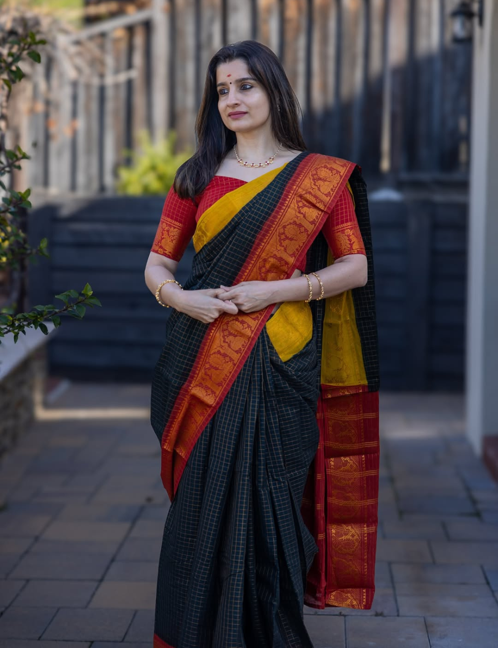 Black - Sungadi Cotton Saree