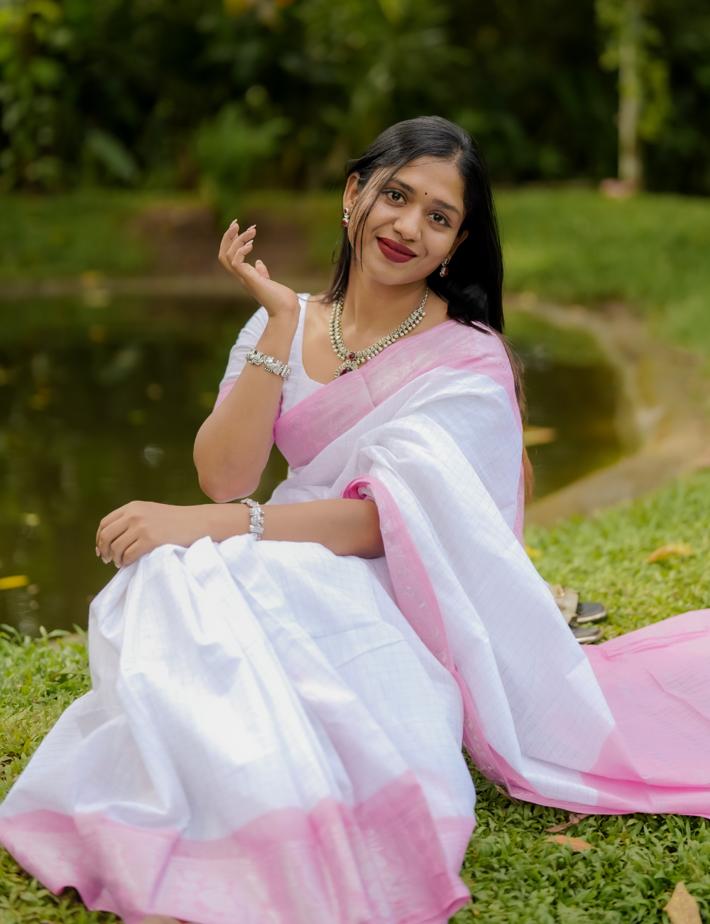Baby Pink - Sungadi Cotton Saree