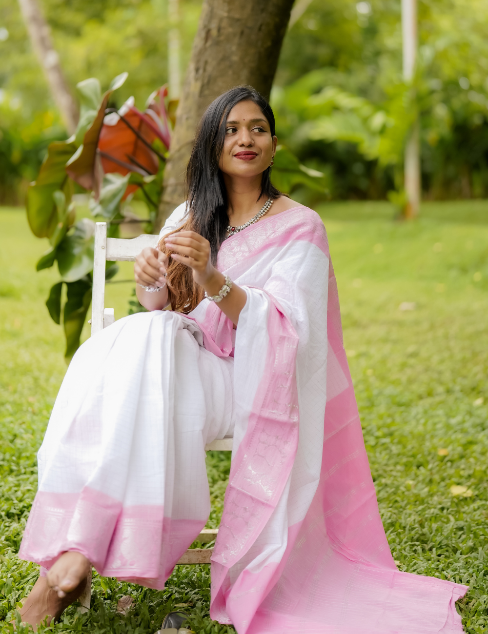 Baby Pink - Sungadi Cotton Saree