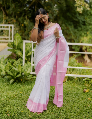 Baby Pink - Sungadi Cotton Saree