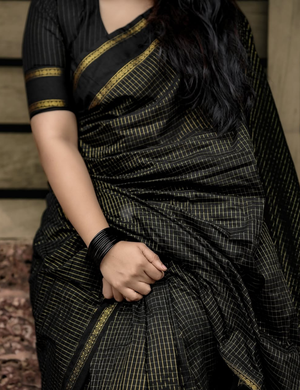 Black - Kalyani Silk Cotton Saree