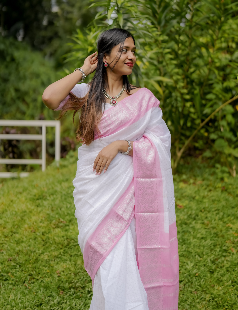 Baby Pink - Sungadi Cotton Saree