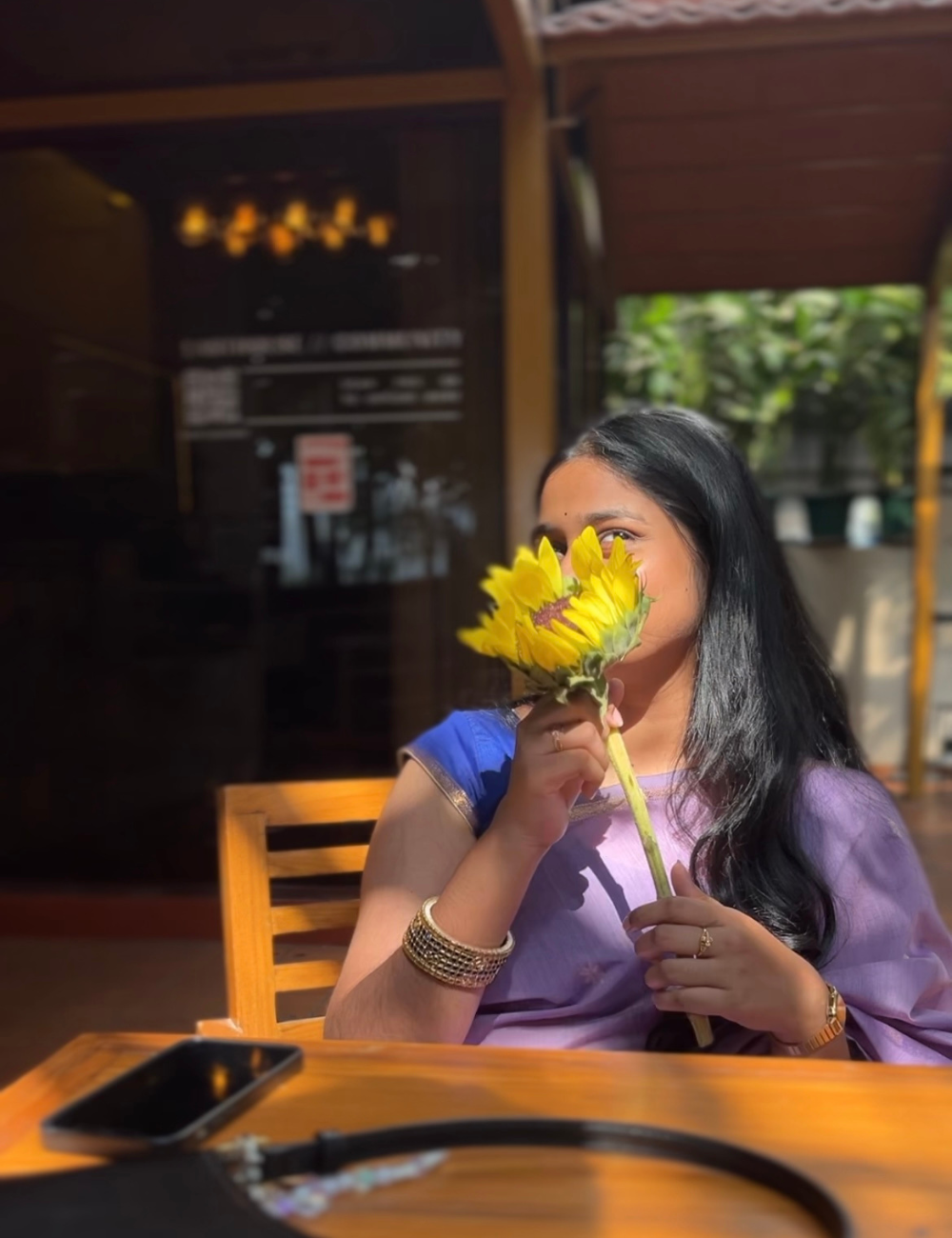 Lavender and Blue - Silk cotton Handloom Saree