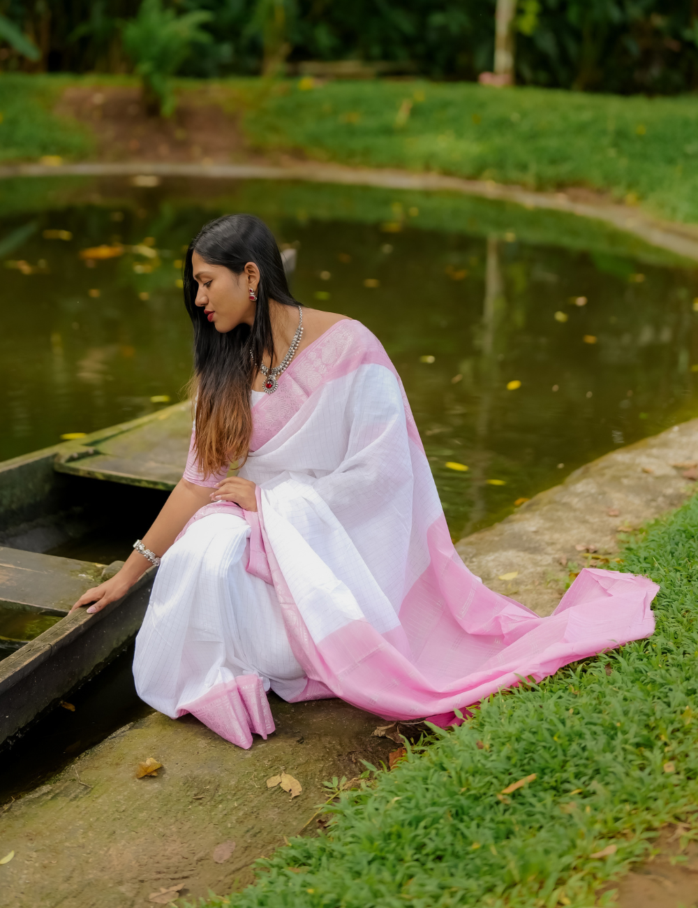Baby Pink - Sungadi Cotton Saree