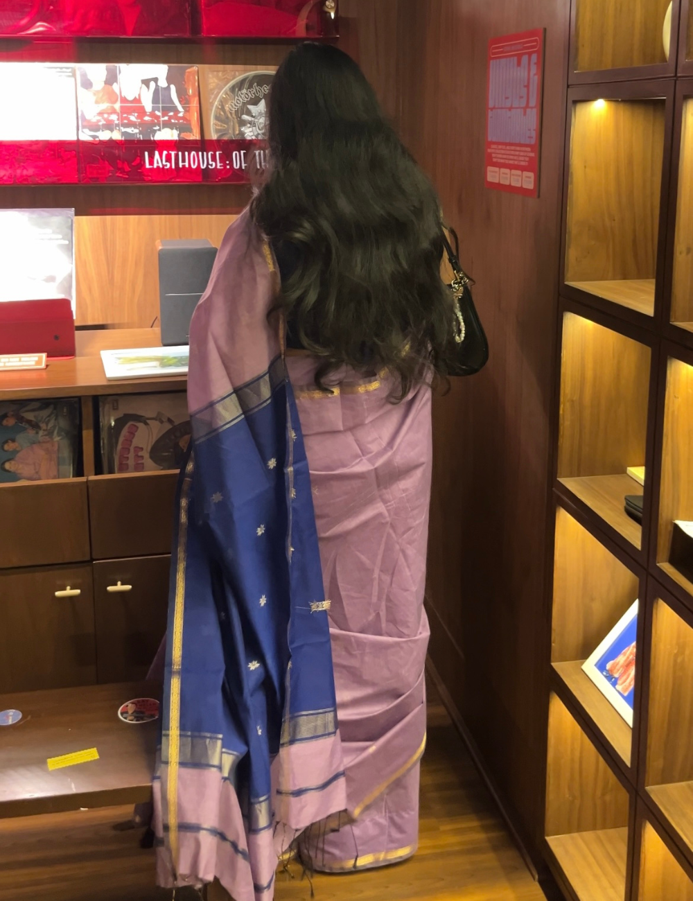 Lavender and Blue - Silk cotton Handloom Saree