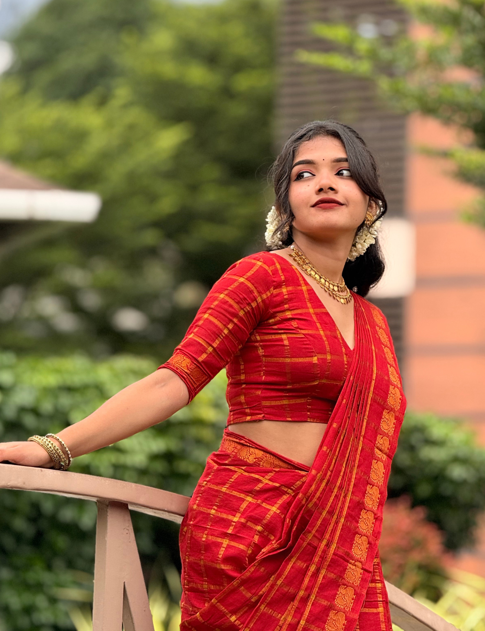 Red Sungadi Cotton Handloom Saree