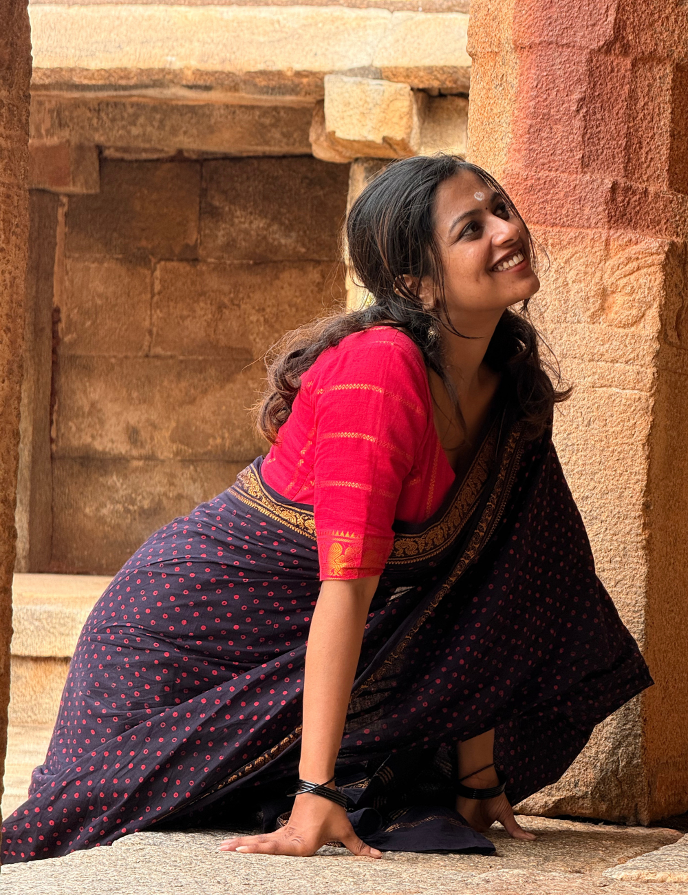 Black - Handblock Sungadi Saree