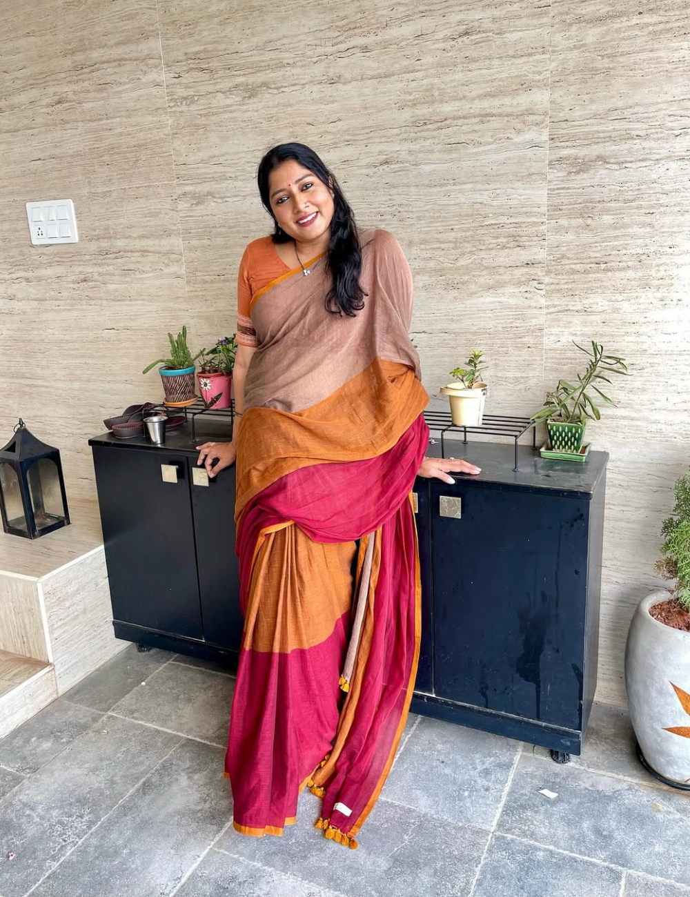 Heartbeat Dr.Rathi inspired Multicoloured MulMul Saree