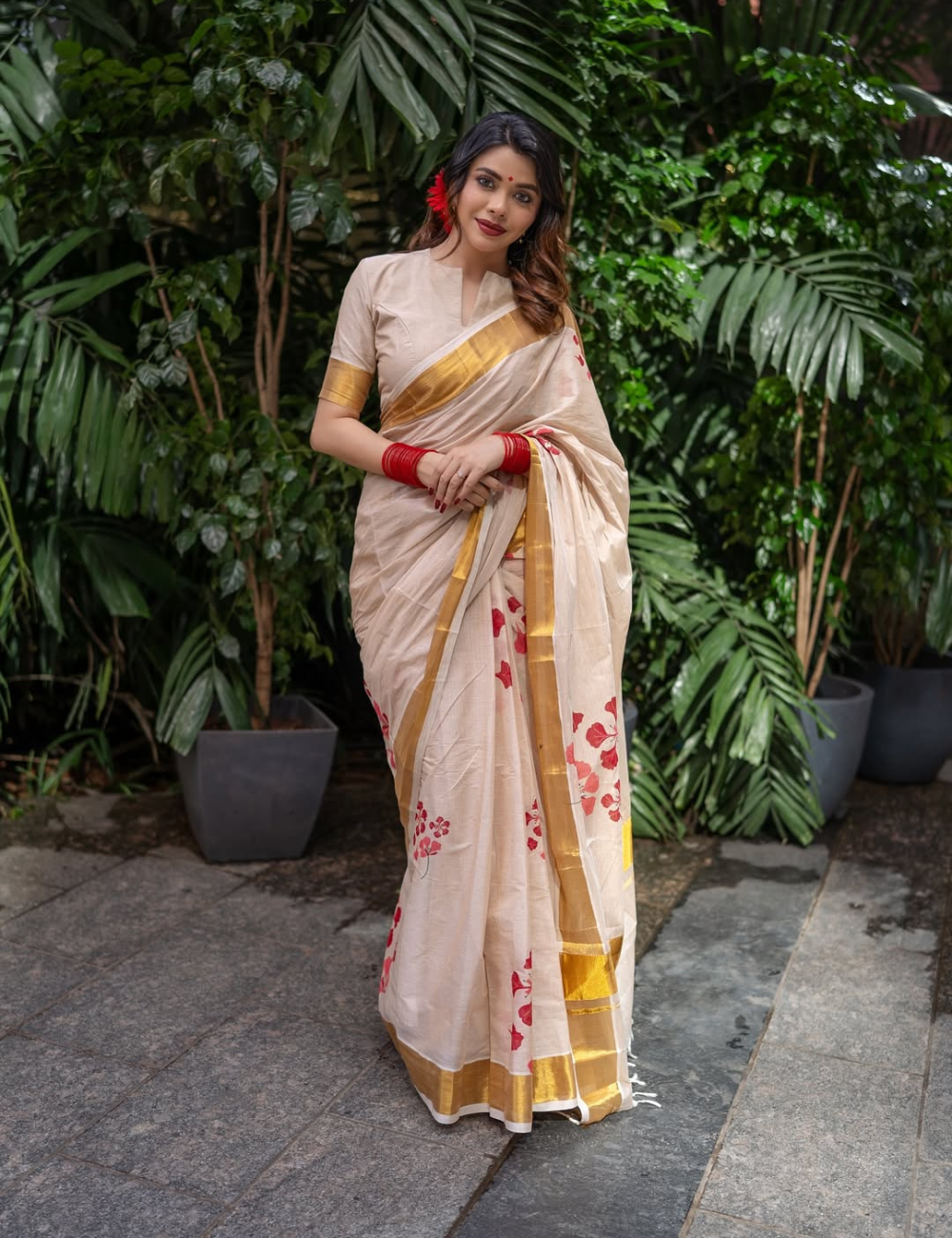 Rathapoovu Luxe Southloom Cotton Saree