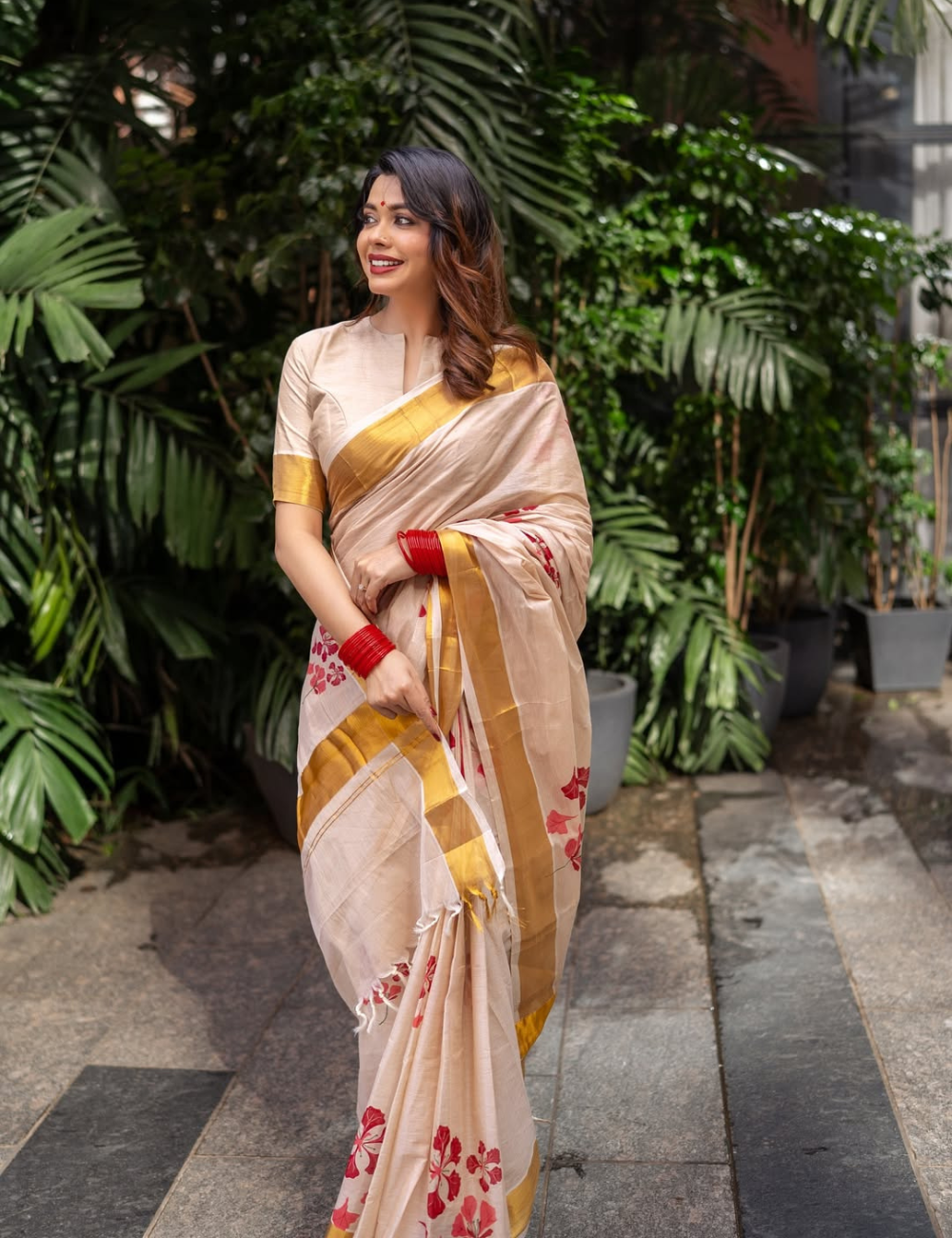 Rathapoovu Luxe Southloom Cotton Saree