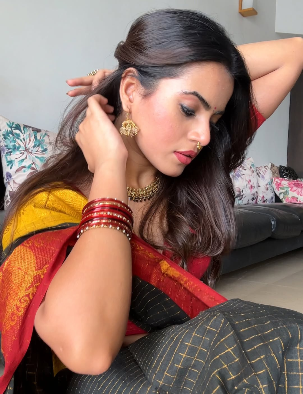 Black Ganga Jamuna - Sungadi Cotton Saree