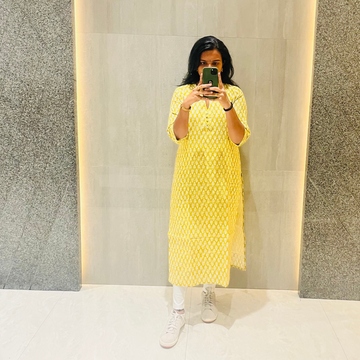 Indie Motif Cotton Kurti Top