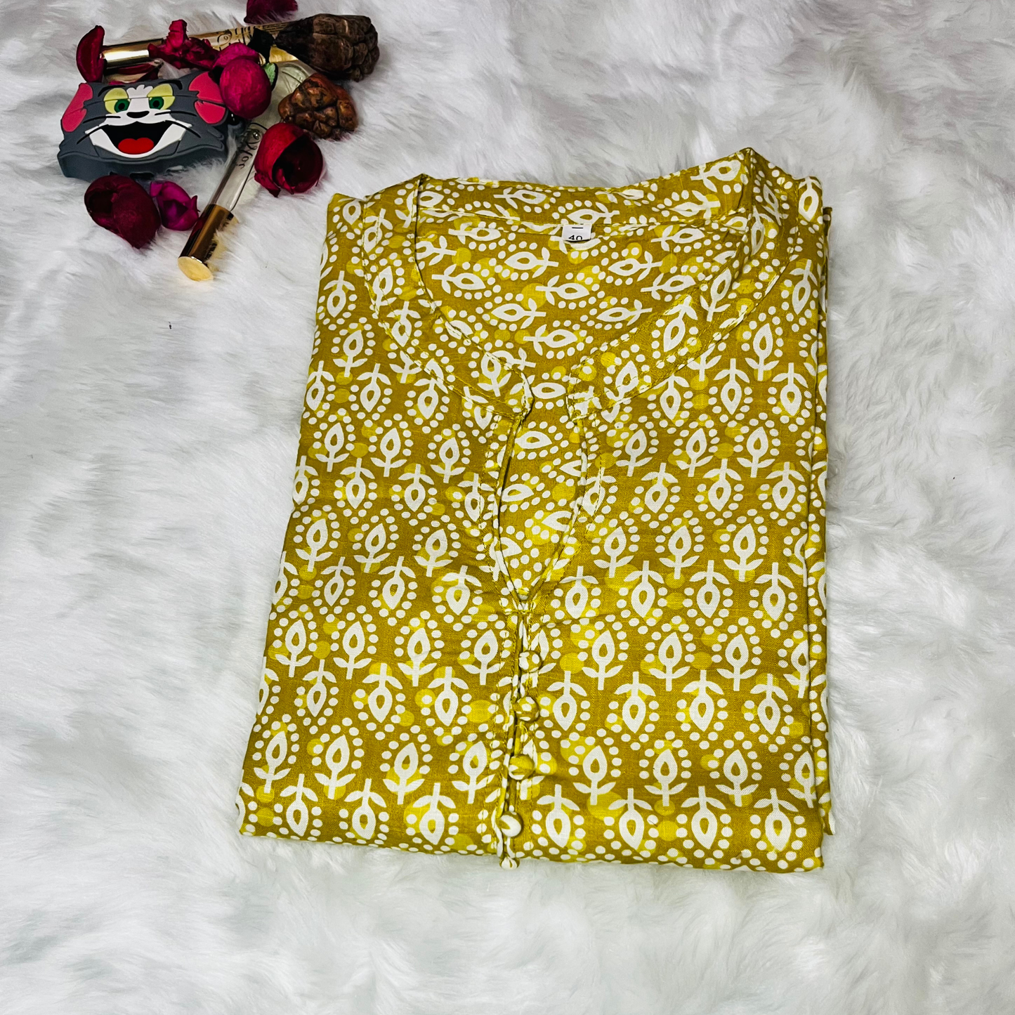 Indie Motif Cotton Kurti Top