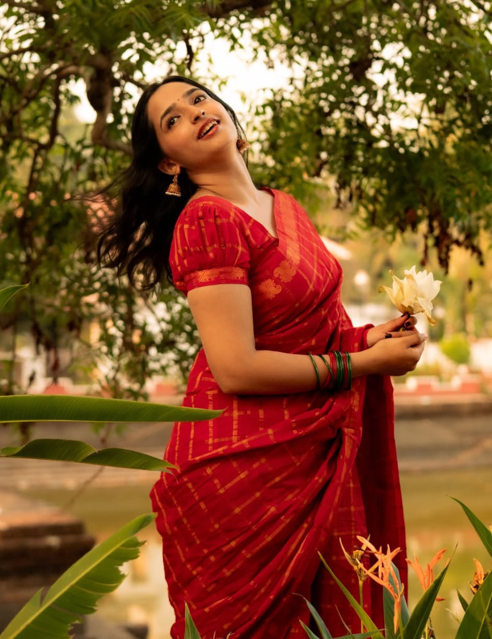 Red Sungadi Cotton Handloom Saree