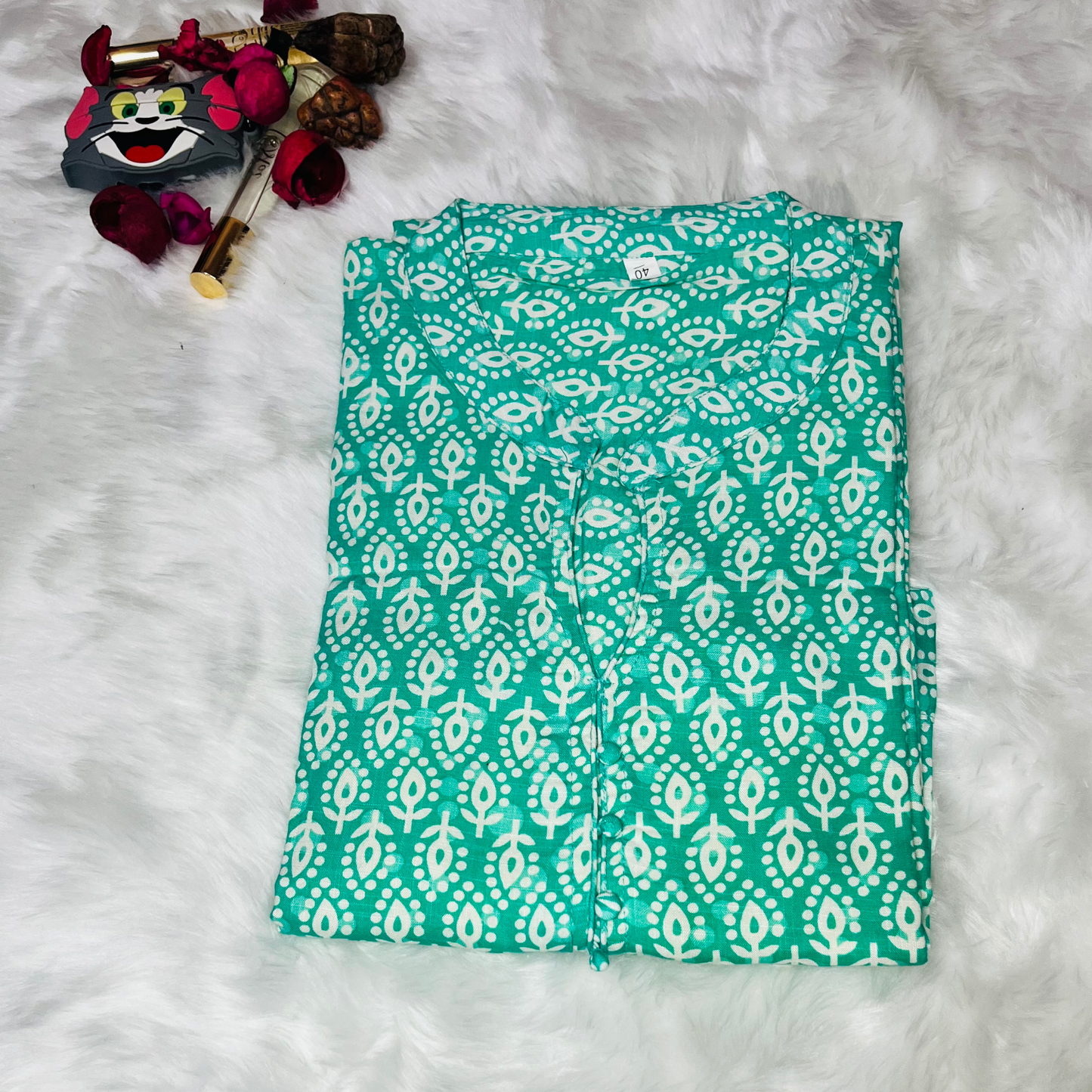 Indie Motif Cotton Kurti Top