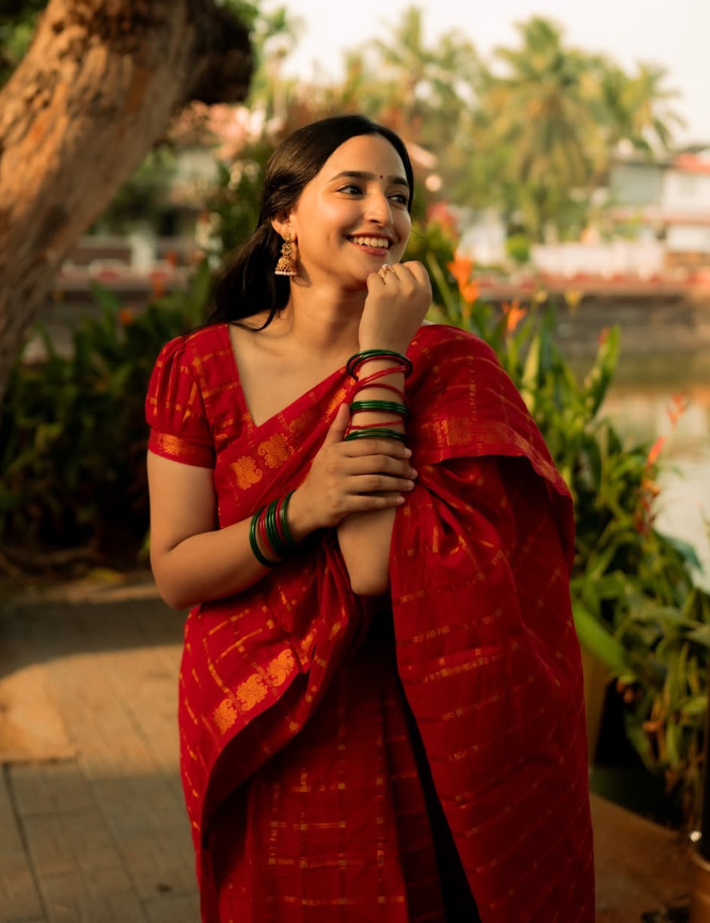 Red Sungadi Cotton Handloom Saree