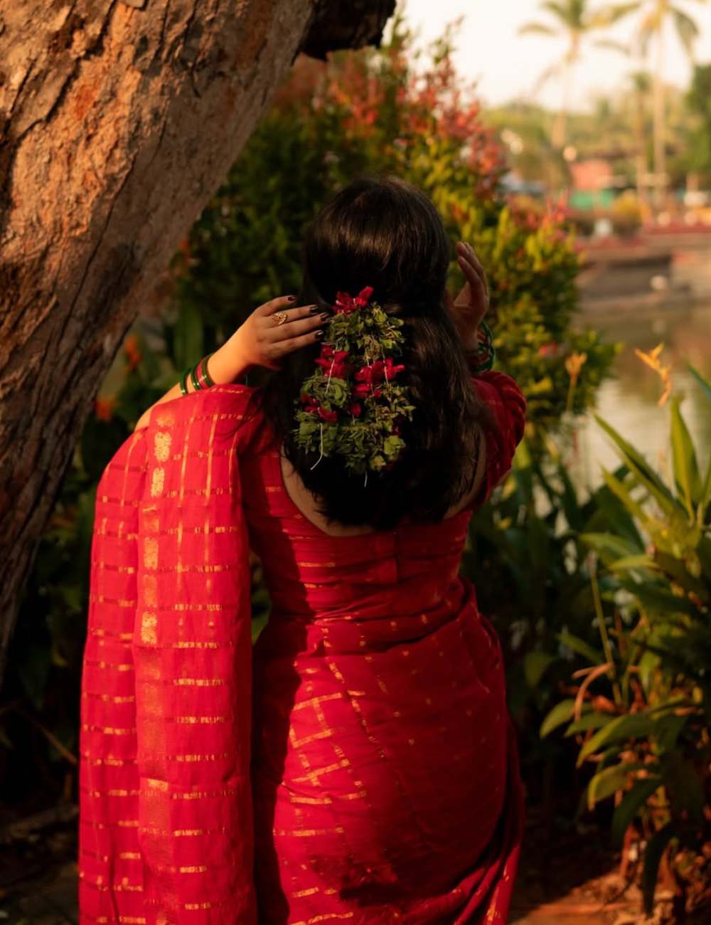 Red Sungadi Cotton Handloom Saree
